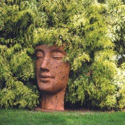 statue pour jardin visage femme metal