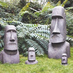 statuette et statue tete ile de paques moai