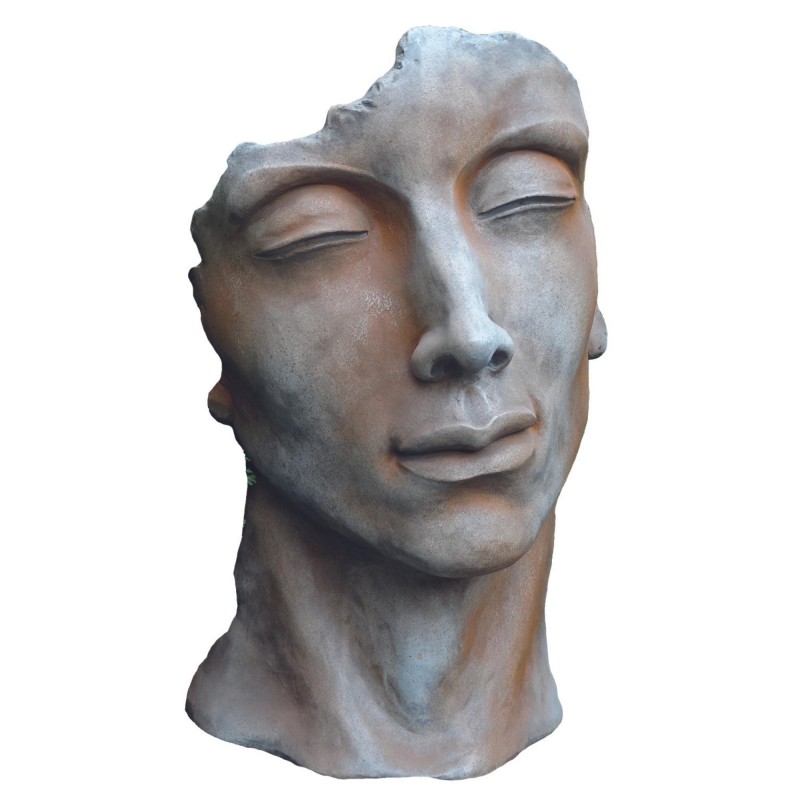 statue visage jardin homme