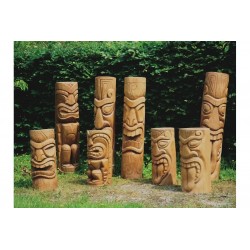 Scultptures de jardin en cocotier tiki