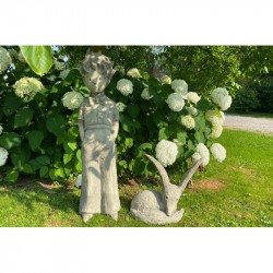 Sculpture de jardin en béton Le petit Prince et le Renard