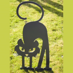 Chat Gaston planté en pelouse