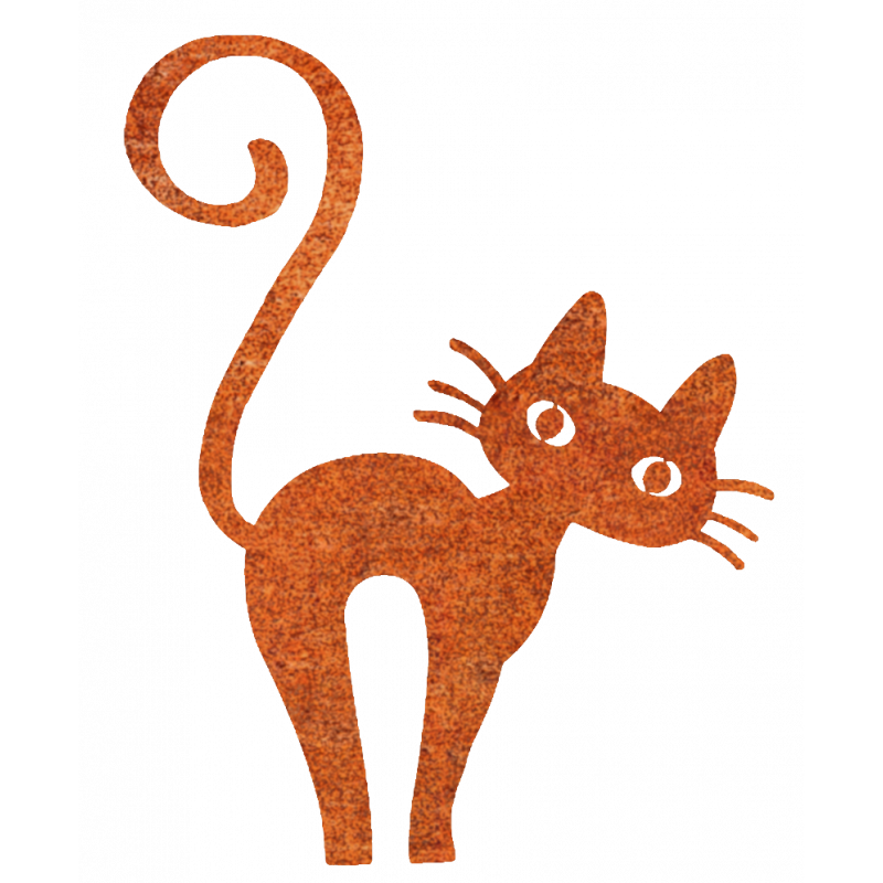 Chat Léone en métal acier brut rouillé