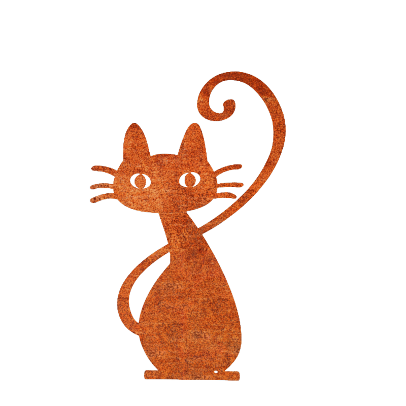 Chatte Simone en métal acier rouillé
