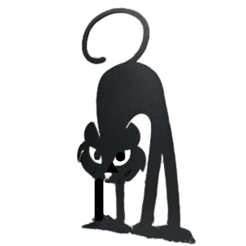 Chat statue à fixer au sol pour la déco du jardin