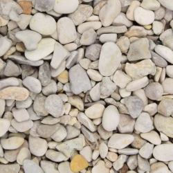 Zoom sur le gravier roulé beige