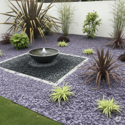 Paillage ardoise bleue violet pour parterres contrastés