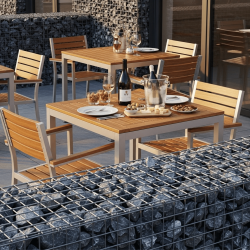 Roche grise en cage  gabion pour séparation d'espace