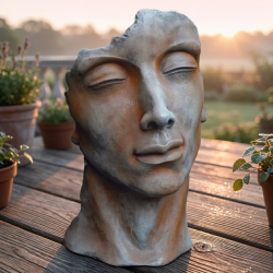 Statue de jardin visage homme romantique