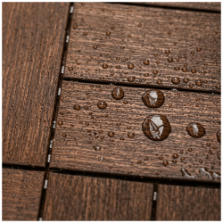 Dalle clipsable marron, résiste à la pluie