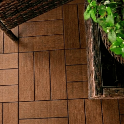 Dalle terrasse clipsable coloris marron