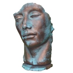 Statue de jardin visage homme bronze