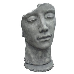 Statue de jardin visage homme pierre