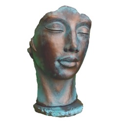 statue visage femme jardin effet bronze