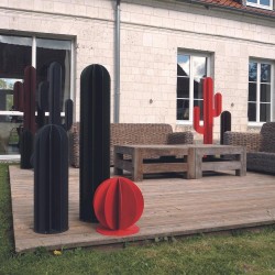 terrasse avec cactus metal design